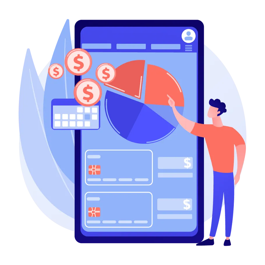 Mobile app development cost calculation illustration