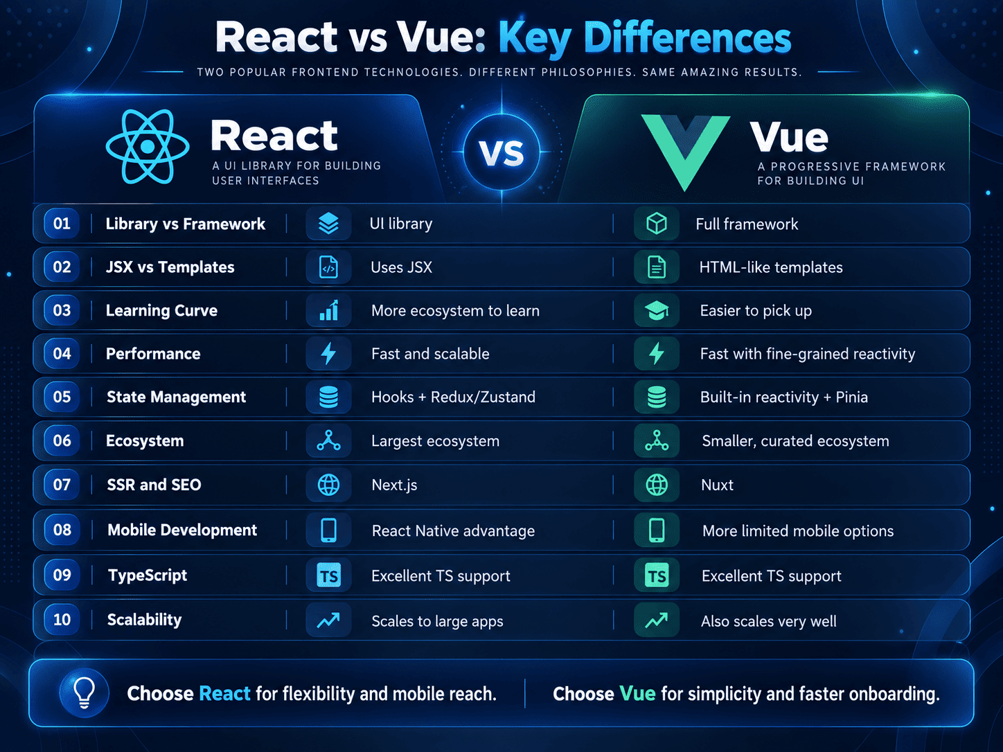 React vs Vue